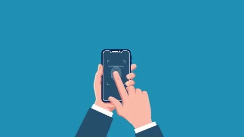 Animated Fingerprint Scanning To Verification Video stock 303395254