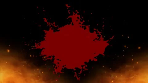 Animated fire background with red splatters Stock Footage 337313757