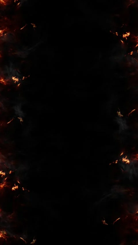 Animated fire on both sides of a black background with flames, sparks and embers Stock Footage 344968648