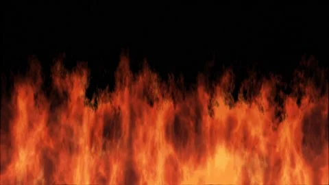 Animated fire burns on black background Stock Footage 176467710