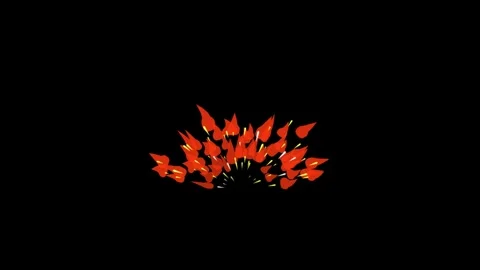 Animated fire burst and explosion fx element with glowing red flames and fl.. Vídeos de archivo 348192232