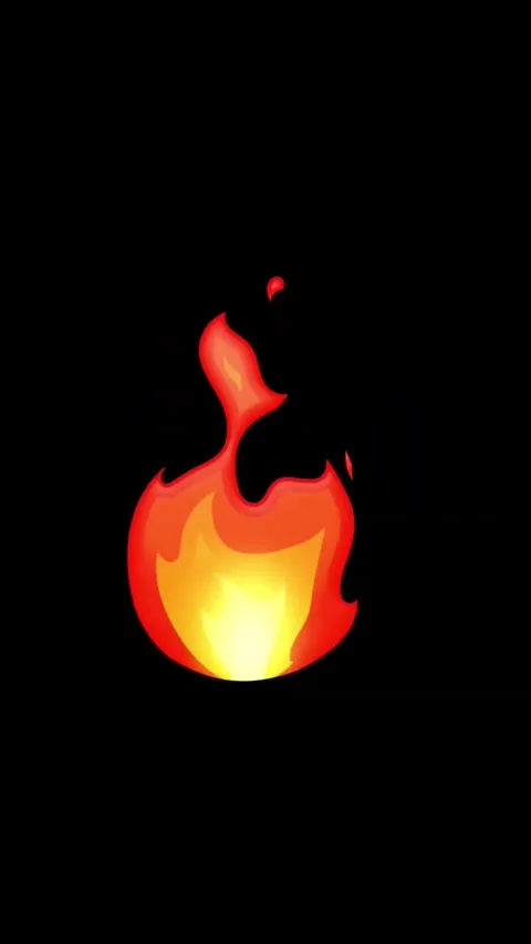 Animated fire emoji motion graphics on black background Stock Footage 329406353