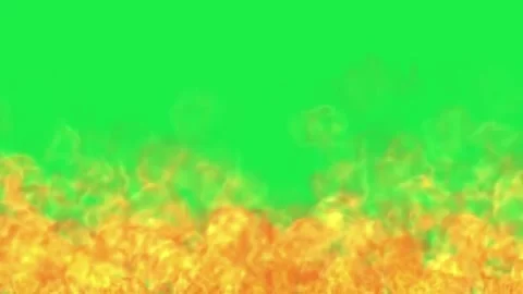 Animated Fire Flame Effect Green Screen Background Stock Footage 303382543