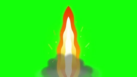 Animated fire flame on green screen Stock Footage 347874810