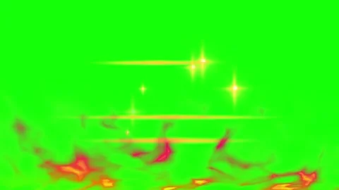 Animated fire flames with glowing sparkles. Burning fire effect on green screen Видео 340716053
