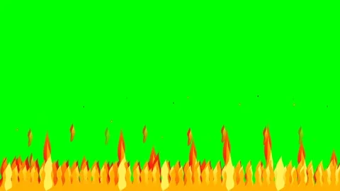 Animated fire flames on green screen Stock Footage 347903337
