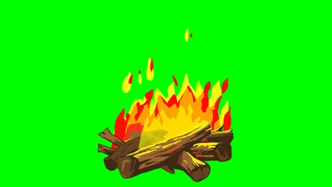 Animated fire Stock Footage 88825261