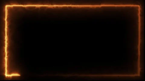 Animated fire frame with glowing orange electricity motion on black backdrop. 스톡 동영상 334908506