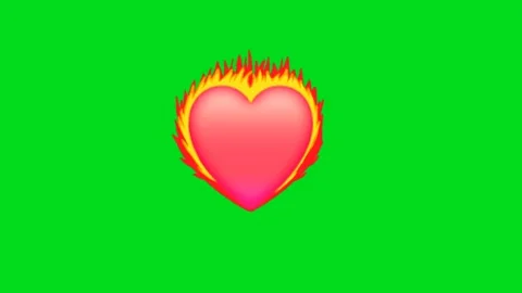 Animated fire heart green screen Stock Footage 279599427