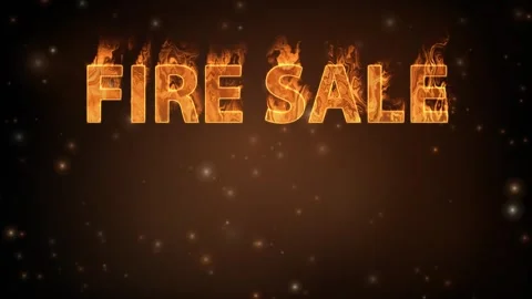 Animated Fire Sale Text with Burning Flames and Floating Particles Stock Footage 339379241
