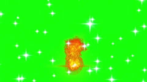 Animated fire sparks on green screen with starry background Stock Footage 337527535
