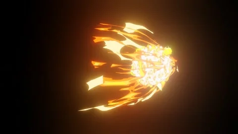 Animated fireball on Black background Stock Footage 308476971