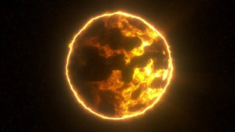 Animated Fireball with Rays and Particles Emitting. Energy Ball. 4K Stock Footage 276157674