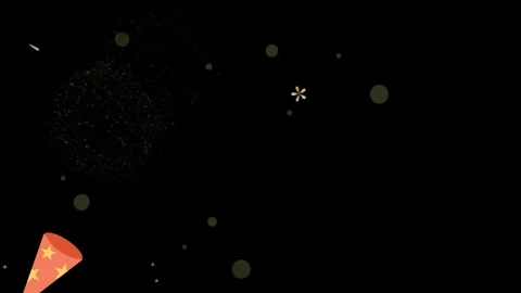 Animated firecracker strings and fireworks display design for festive Stock Footage 345161032
