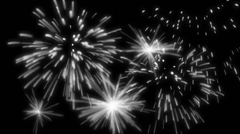 Animated fireworks in alpha channel Stock Footage 62732323