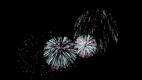 Animated Fireworks Background, bokeh lights in the night sky. glowing fireworks Stock Footage 273622353