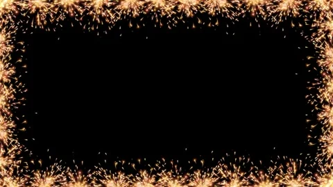 Animated fireworks frame on black background. Stock Footage 310398959