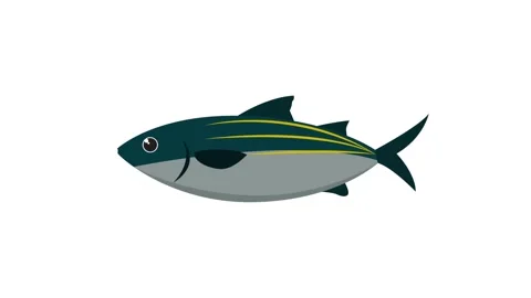 Animated Fish Icon Vector Graphic with Smooth Motion for Marine Branding Design Stock Footage 345931065