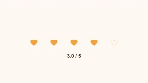 Animated five heart rating filling up, warm Vídeos de archivo 342597853
