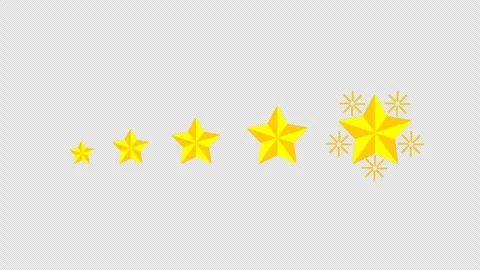 Animated five star rating, arranged bigger on alpha background. Stock Footage 263626192