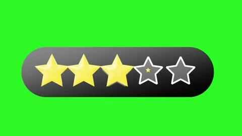 Animated five-star rating element. Yellow stars fill Video stock 319389518