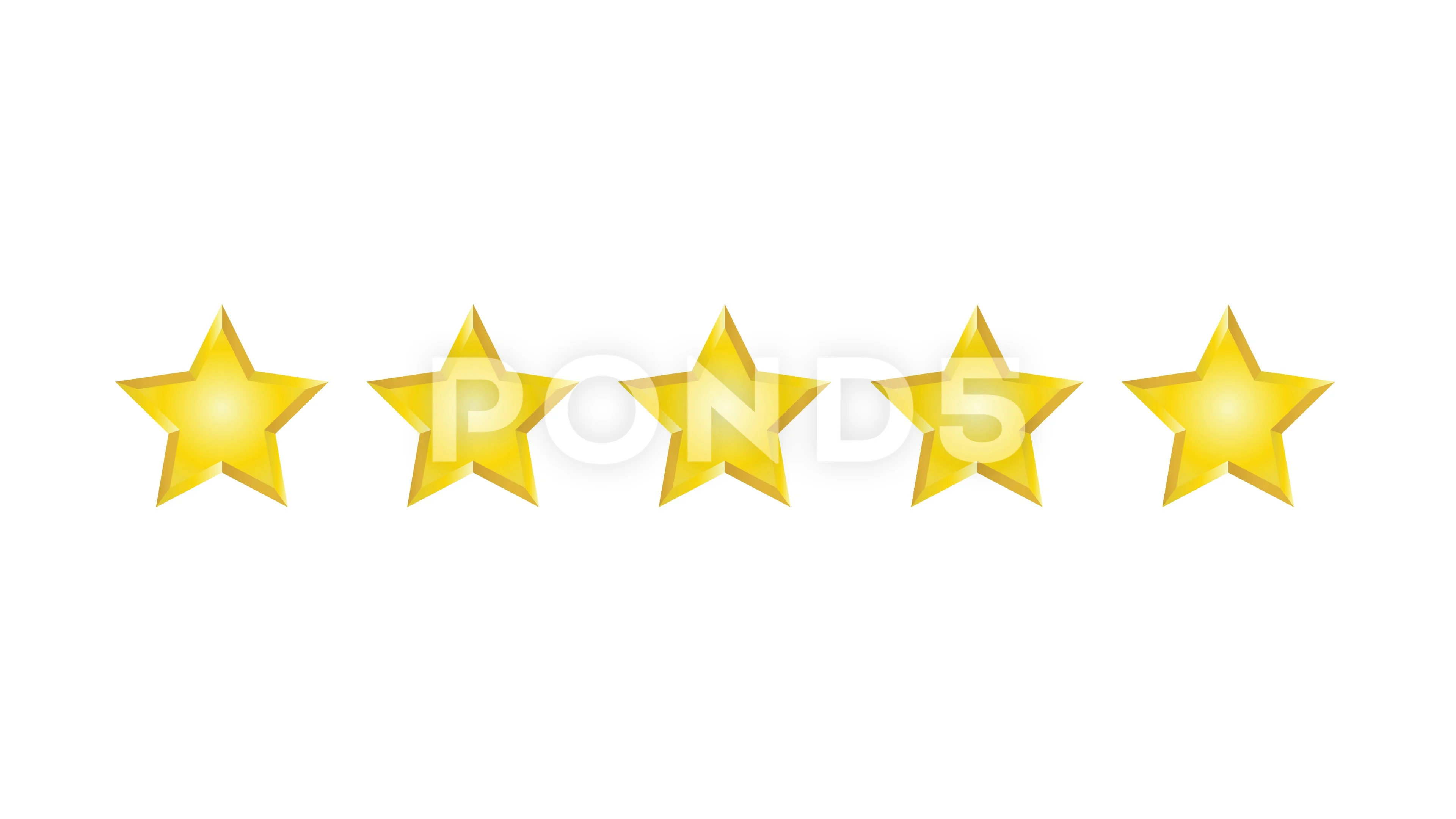Animated five star rating on white backg... | Stock Video | Pond5