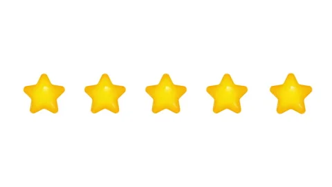 Animated five star rating on a white background. Customer feedback Stock Footage 241681139
