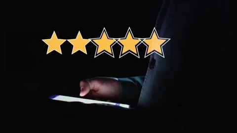 Animated five yellow stars increase and decrease in turn against the background 動画素材 287487221