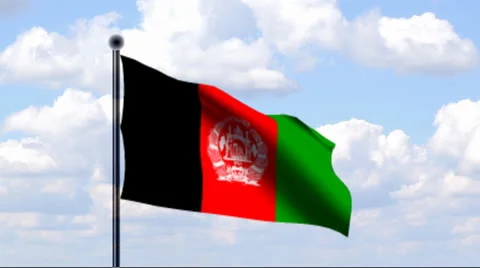 Animated Flag of Afghanistan Stock Footage 24358789