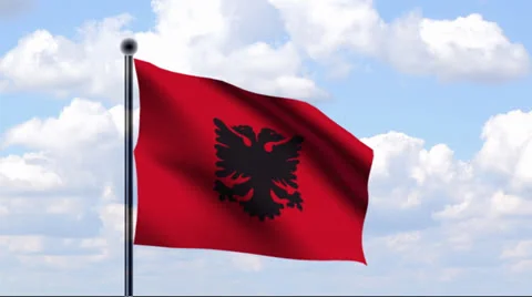 Animated Flag of Albania Stock Footage 24364633