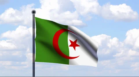 Animated Flag of Algeria Vidéo 24358385