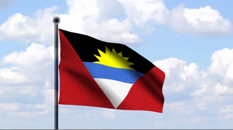 Animated Flag of Antigua and Barbuda Stock Footage 24362165