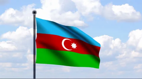 Animated Flag of Azerbaijan Stock Footage