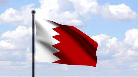 Animated Flag of Bahrain Stock Footage 24385875