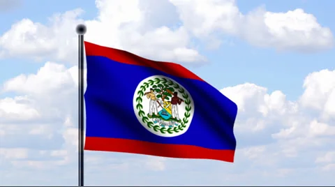 Animated Flag of Belize Stock Footage 24493025