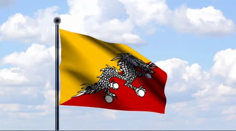 Animated Flag of Bhutan Stock Footage 24493712