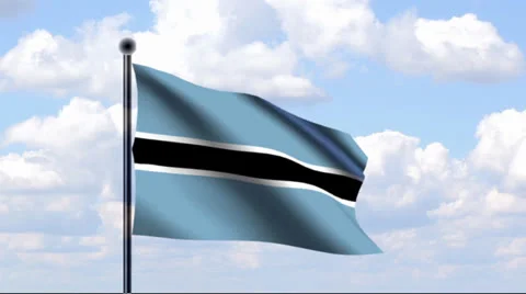Animated Flag of Botswana Stock Footage