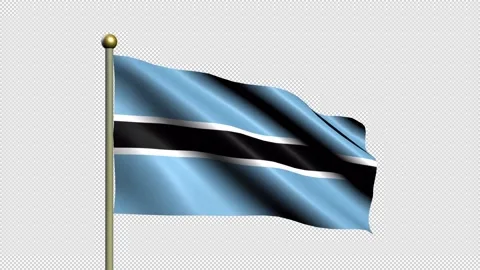 Animated flag of Botswana(Transparent BG Botswana flag animation) Stock Footage 171406503