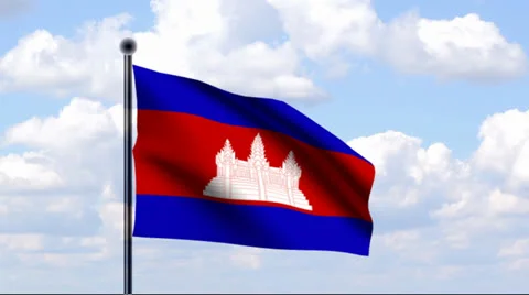 Animated Flag of Cambodia Stock Footage 25510625