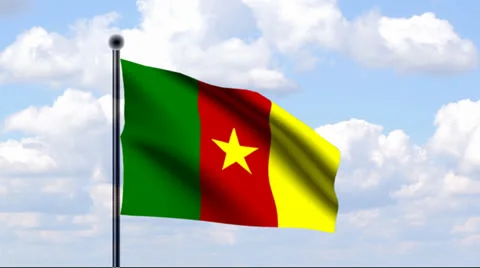 Animated Flag of Cameroon Stock Footage 25510596