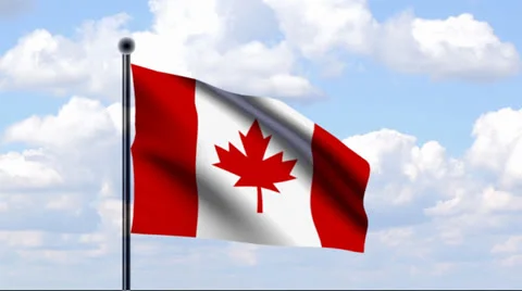 Animated Flag of Canada Stock Footage 25510609