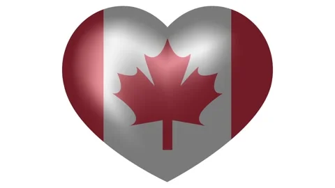 Animated flag of Canada in heart shape. Flag of Canada animated banner. Stock Footage 145952360