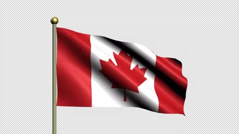 Animated flag of Canada(Transparent BG Canada flag animation) Stock Footage 171407974