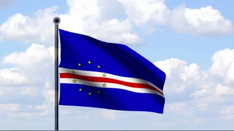 Animated Flag of Cape Verde Stock Footage 25510612