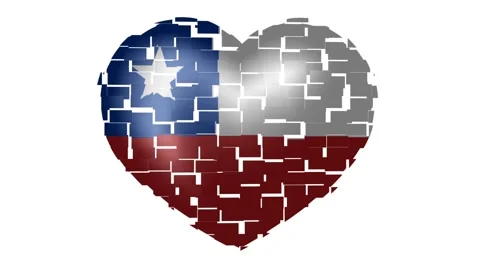 Animated flag of Chile. Flag of Chile animated banner. Stock Footage 146056266