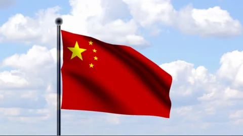 Animated Flag of China Stock Footage 24634709