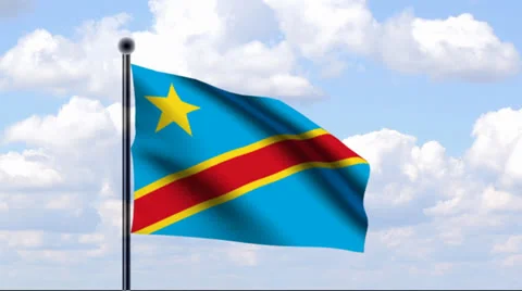 Animated Flag of Democratic Republic of the Congo Stock-Footage 25461606