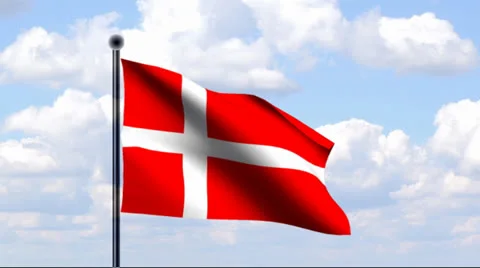 Animated Flag of Denmark Stock Footage 25461737