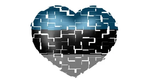 Animated flag of Estonia in heart shape. Flag of Estonia animated banner. Stock-Footage 146157170