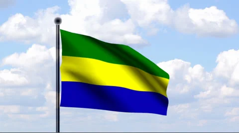 Animated Flag of Gabon Vidéo 25487692